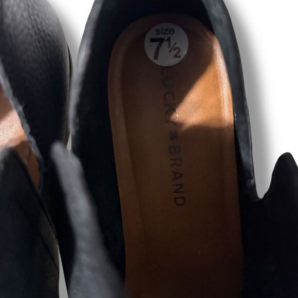 Lucky Brand Bollo Black Leather Ankle Booties Women’s Size 7.5 - Picture 9 of 9